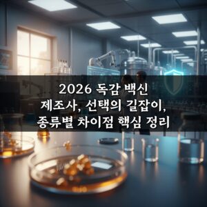 2026 독감 백신 제조사, 선택의 길잡이, 종류별 차이점 핵심 정리
