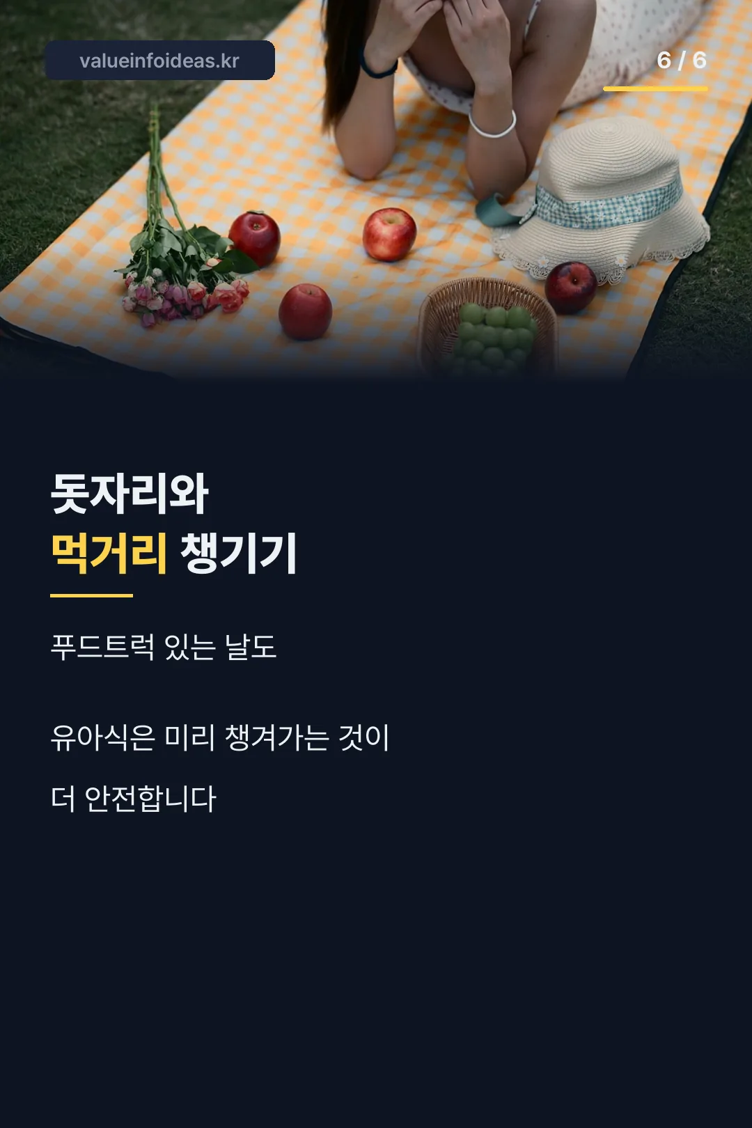 돗자리와 먹거리 준비