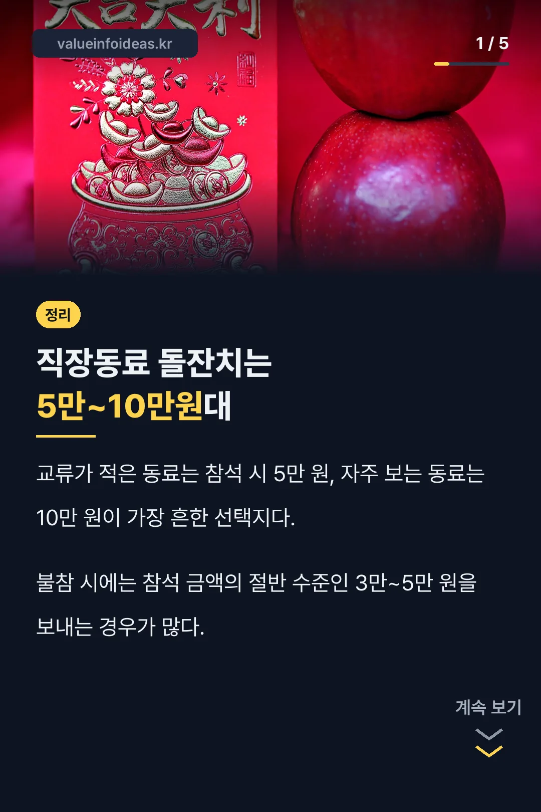 직장동료 돌잔치 축의금 금액 정리