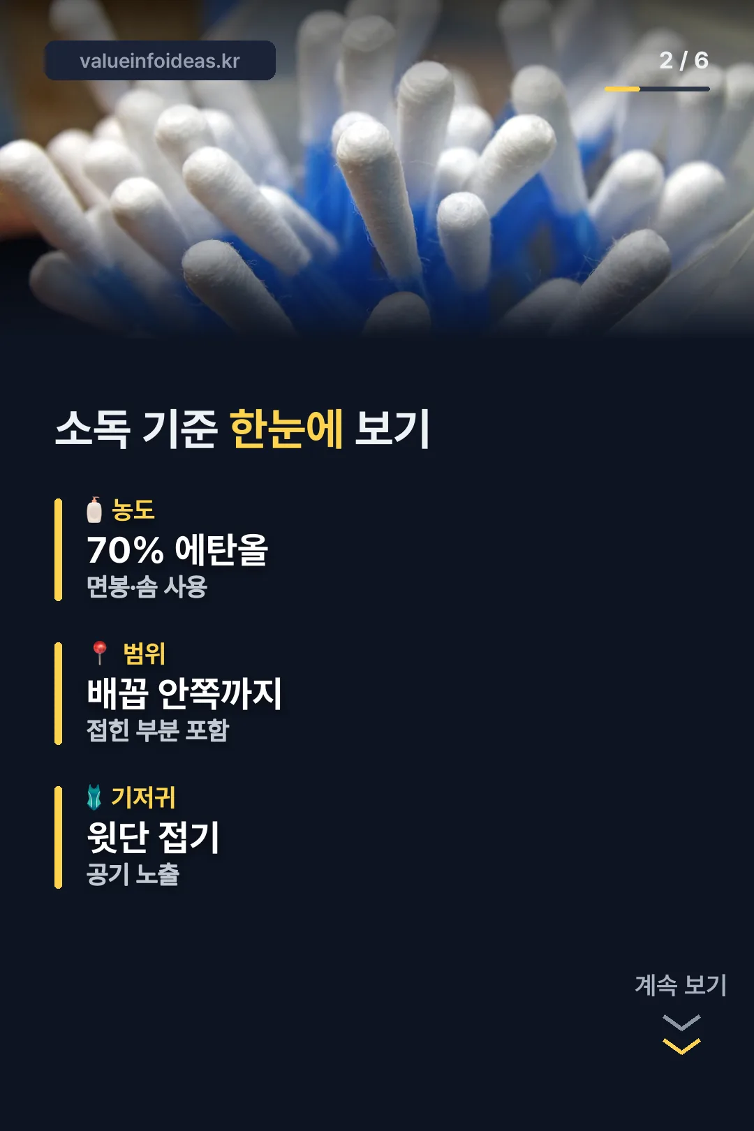 소독 농도·범위 비교